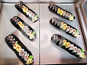 Sushi rolls snack delicacy japanese cuisine