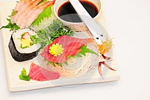 Sushi Rolls on White Background