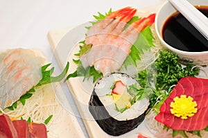 Sushi Rolls on White Background