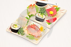 Sushi Rolls on White Background