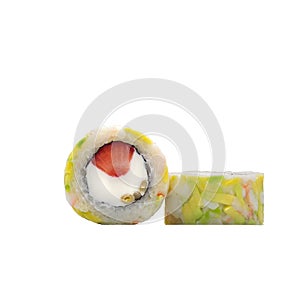 Sushi rolls on white background vector