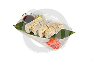 Sushi, rolls on a white isolated background