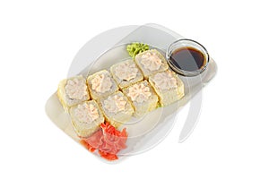 Sushi, rolls on a white isolated background