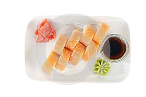 Sushi, rolls on a white isolated background