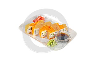 Sushi, rolls on a white isolated background