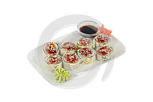 Sushi, rolls on a white isolated background