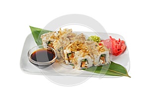 Sushi, rolls on a white isolated background