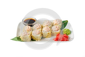 Sushi, rolls on a white isolated background