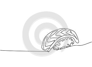 Sushi, salmon nigiri, Aburi nigiri one line art. Continuous line drawing of sushi, japanese, food, roll, culture, tasty