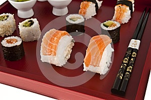 Sushi,sashimi,Maki Japanese cuisine.