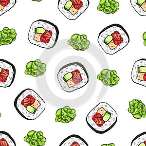 Sushi seamless pattern