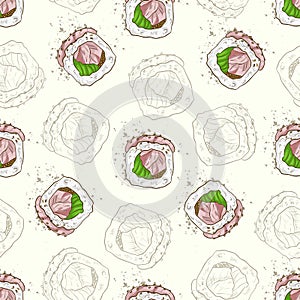 Sushi seamless pattern