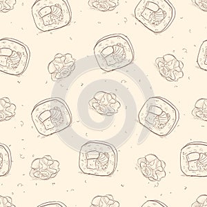 Sushi seamless pattern