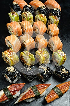 Sushi set mix asian cuisine japanese food
