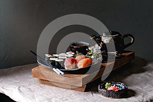 Sushi Set nigiri and sushi rolls
