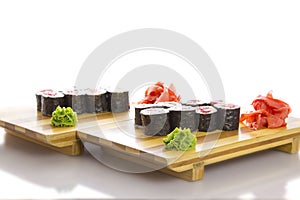 Sushi set on white