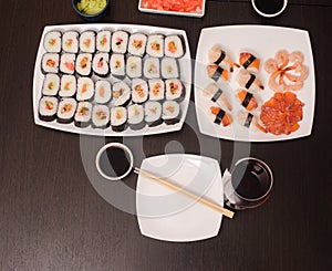 sushi on the table