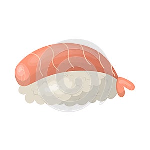 sushi with shrimp. vector illustration on a white phoneme