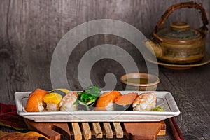 Sushi and tea drinking set