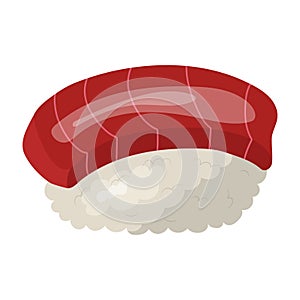 sushi with tuna. vector illustration on a white phoneme