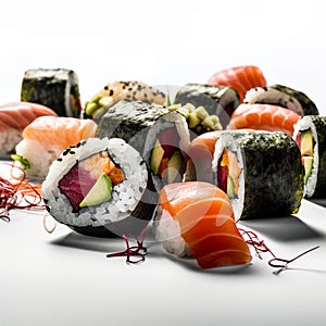 Sushi on white Background