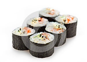 Sushi on white background