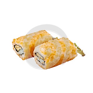 Sushi wrapeped with egg and flying-fish roe