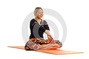 Sushumna Mudra in siddhasana pose photo