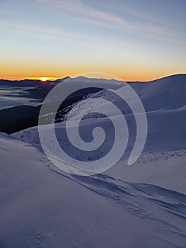 Susnset on the head of the mountain