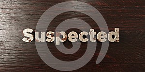 Suspected - grungy wooden headline on Maple - 3D rendered royalty free stock image