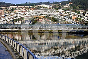 Suspended bridge over the Lerez river in Pontevedra Spain