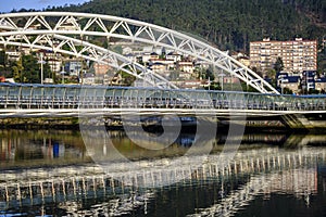 Suspended bridge over the Lerez river IN Pontevedra (Span)