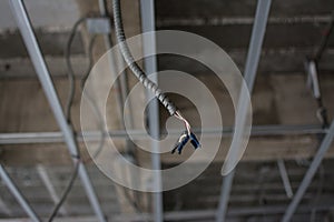 Suspended ceiling structure on site