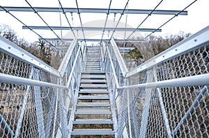 Suspended metal bridge in Sochi.