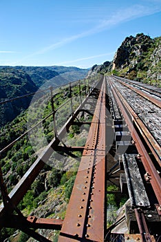 Suspended railway in bridge