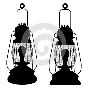 Suspended Vintage Flashlight Lamp Vector. A Vector Illustration Isolated On White.