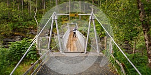 Suspension Bridge above Corrieshalloch Gorge National Reservation photo