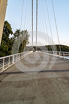 Suspension bridge above Vranov dam in Czech republicka