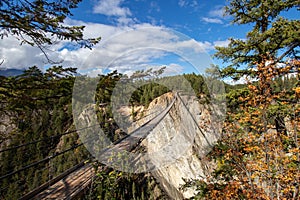 Suspension bridge across a canyon