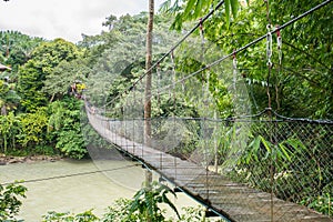 Suspension Bridge Across Tangkahan River in Tangkahan, Indonesia