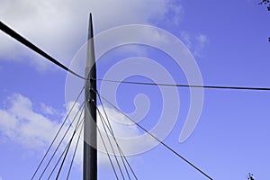 Suspension bridge cable and support details