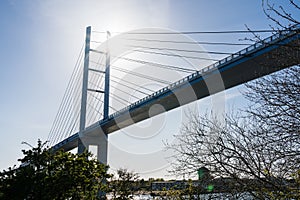 Suspension bridge connecting the Germand city Stralsund with the island Rugia