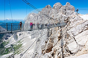 Suspension Bridge of Dachstein Skywalk viewpoint in Austria