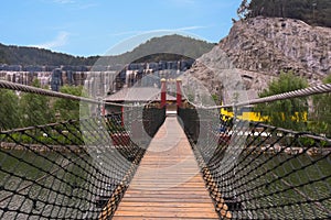 Suspension Bridge in the Hengdian Film and Television City, in Zhejiang Province, China