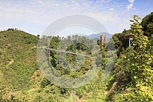 Suspension bridge on the huangling mountain, adobe rgb