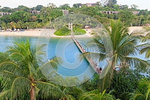 Suspension bridge linking Palawan Beach to the Southernmost Point of Continental Asia, Sentosa Island
