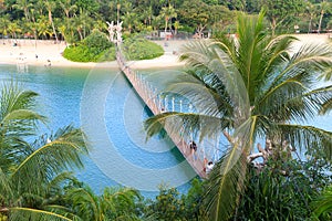 Suspension bridge linking Palawan Beach to the Southernmost Point of Continental Asia, Sentosa Island