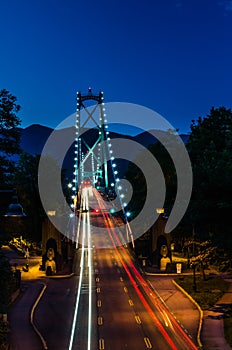 Suspension Bridge at Night