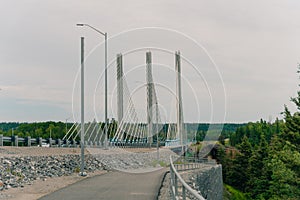 suspension bridge at Nipigon ON, Canada photo