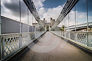 Suspension Bridge over the River Conwy in north Wales, United Kingdon